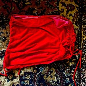 Sheer red swim suit cover up (or tube top!) size 1X